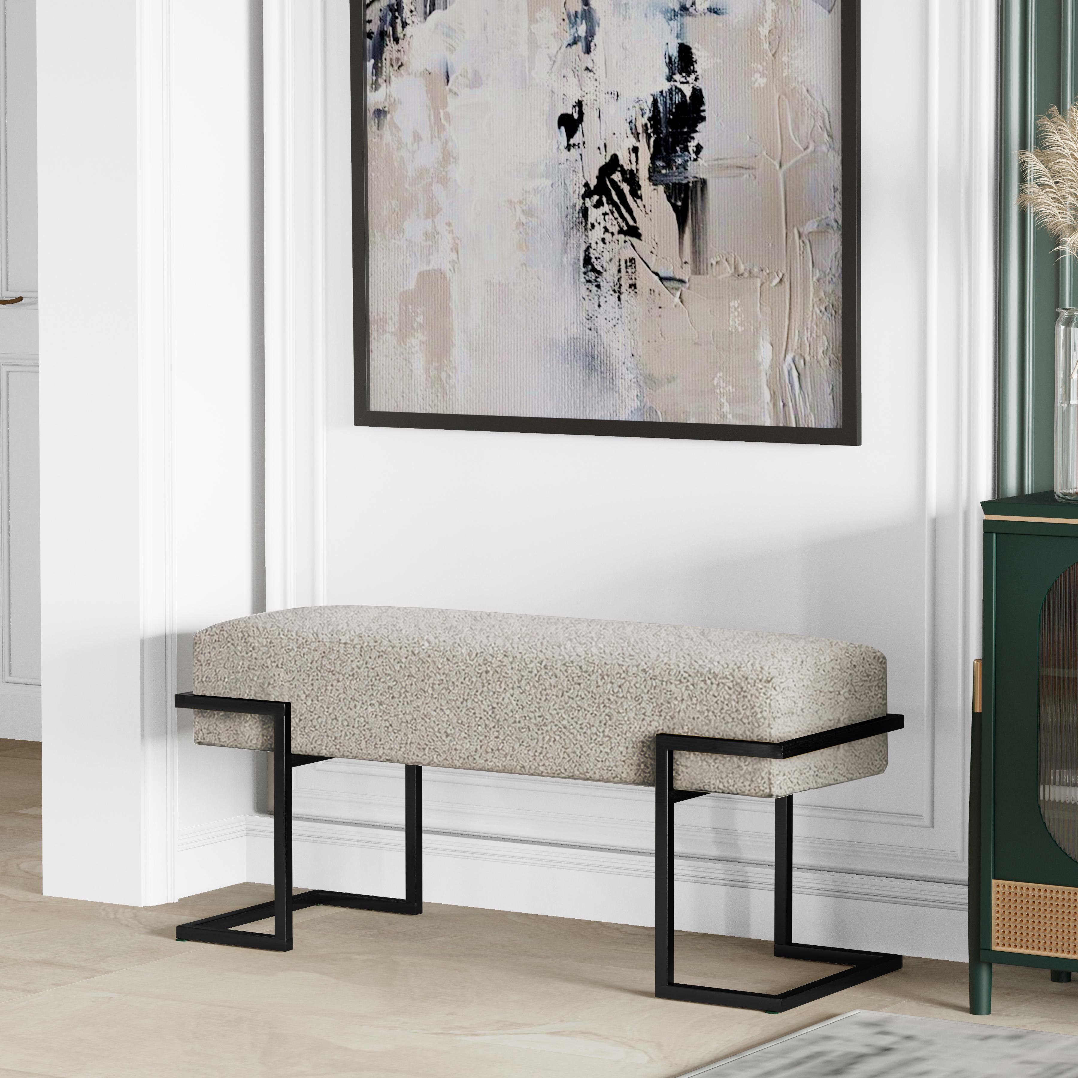 Design Möbel Sitzbank CELINE Gepolsterte Sitzbank 80/100 cm Flurbank, Schlafzimmerbank