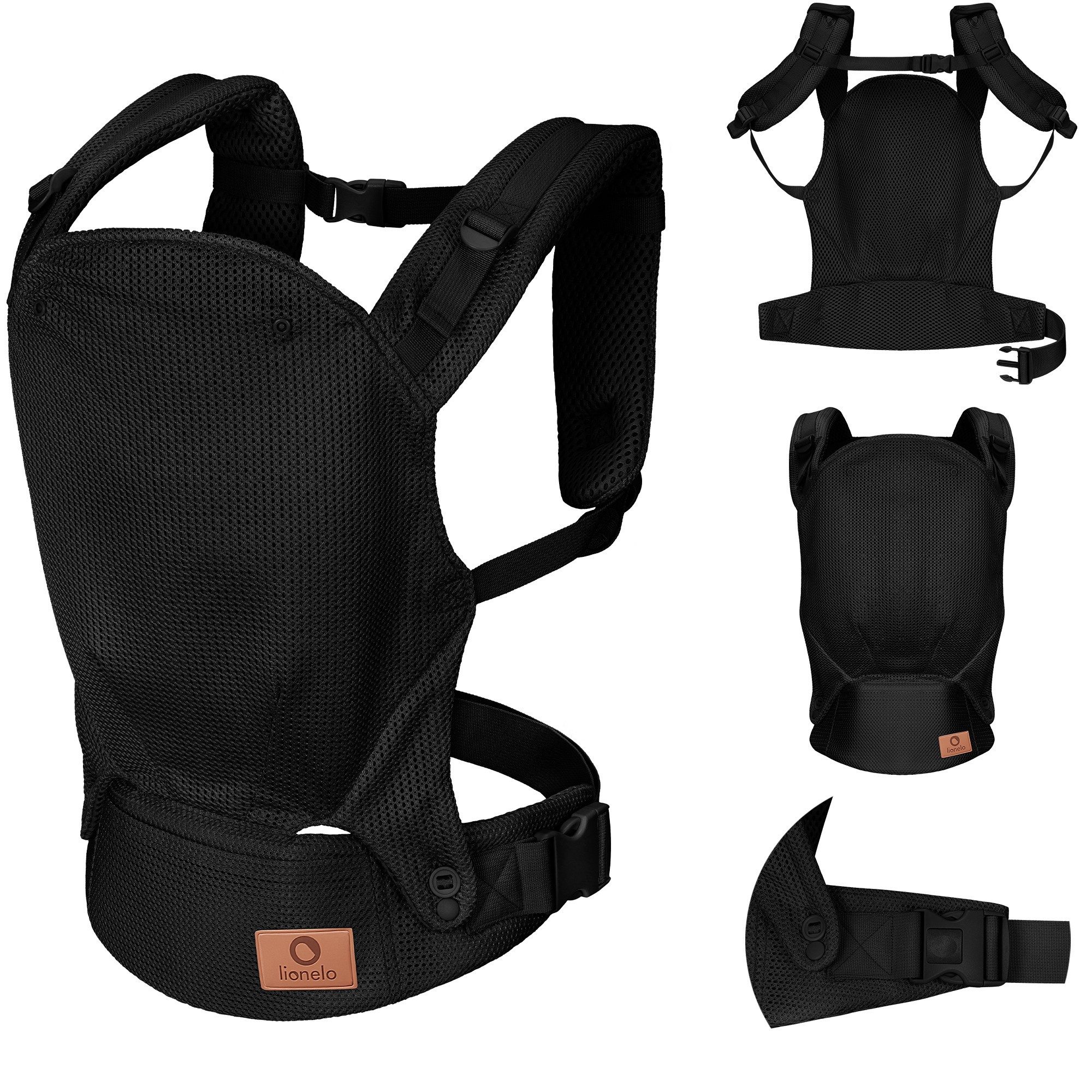 lionelo Babytrage MARGAREET AIR (Set, Babytrage mit Zubehör), 3 Positionen/Panelverstellung/Mesh/leicht/ab 4M/20kg