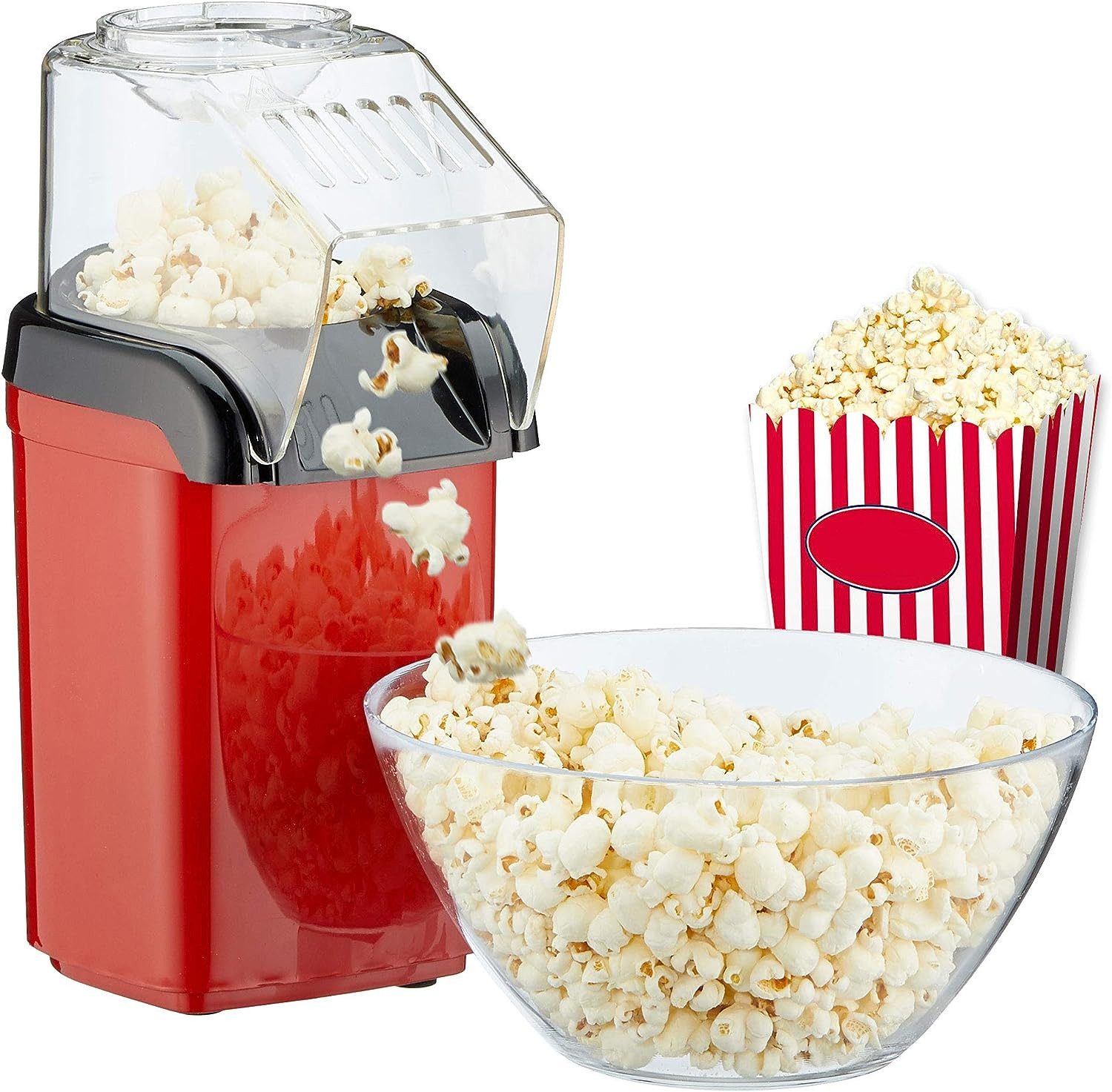 IBETTER Popcornmaschine 1200w Mini Popcorn Maker, Fat Free,Oil-Free, inkl. Mais-Messlöffel, Heißluft-Popcorn-Maschine, 2-Minuten-Popcorn-Maschine