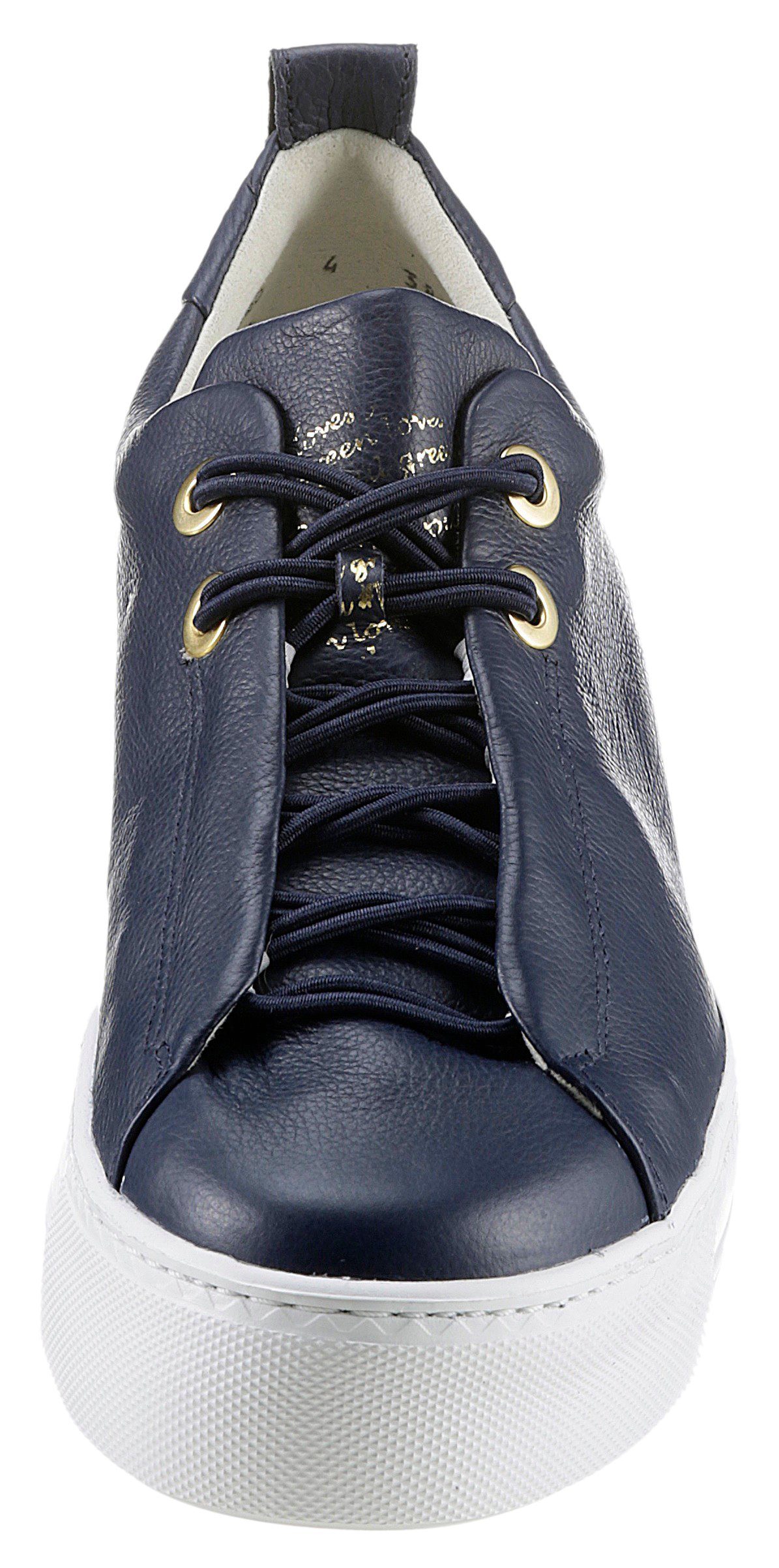 mit Sneaker Green dunkelblau-goldfarben praktischer Gummizugschnürung Paul Slip-On