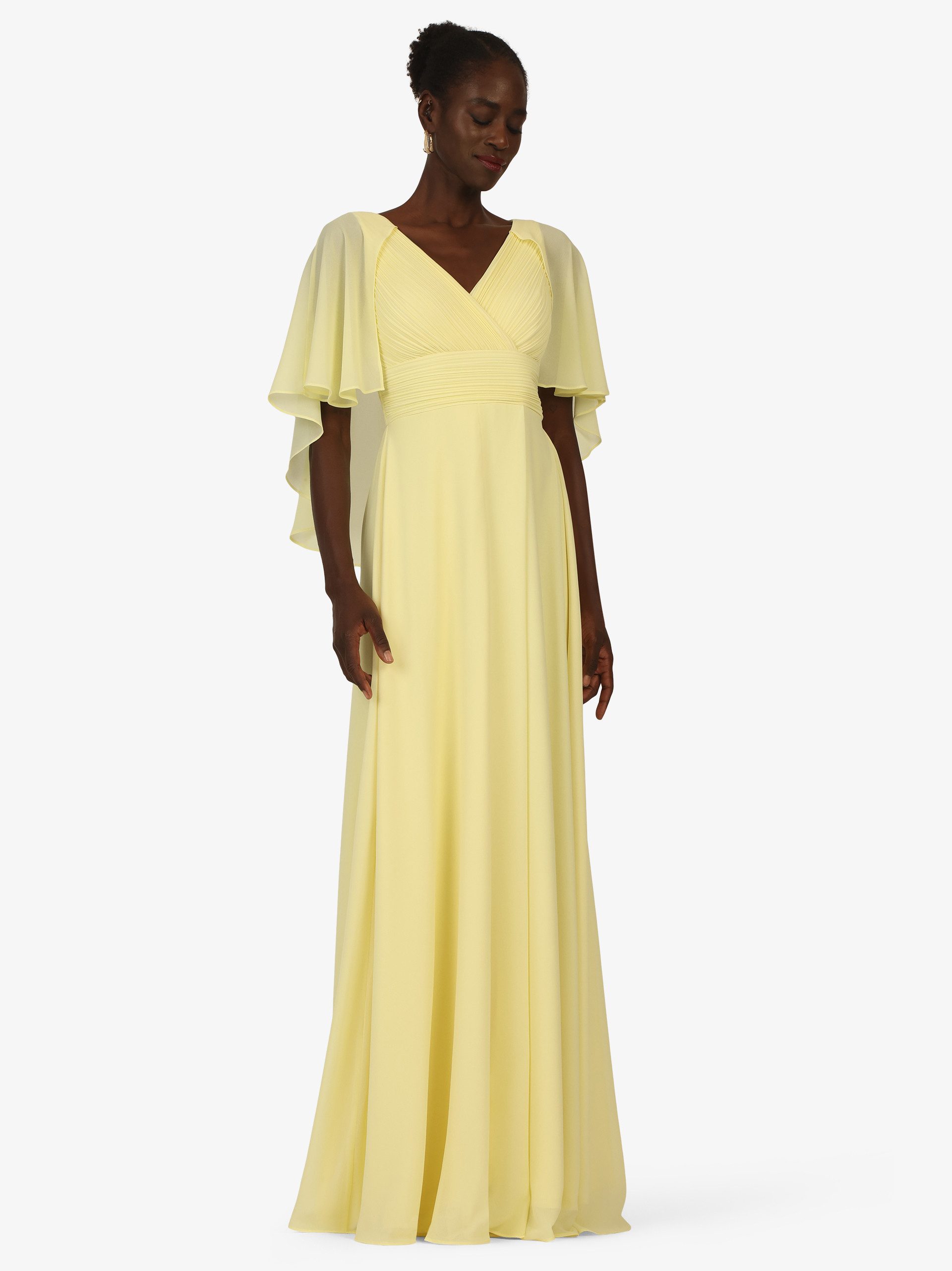 Kraimod Abendkleid mit Chiffon-Cape und V-Ausschnitt
