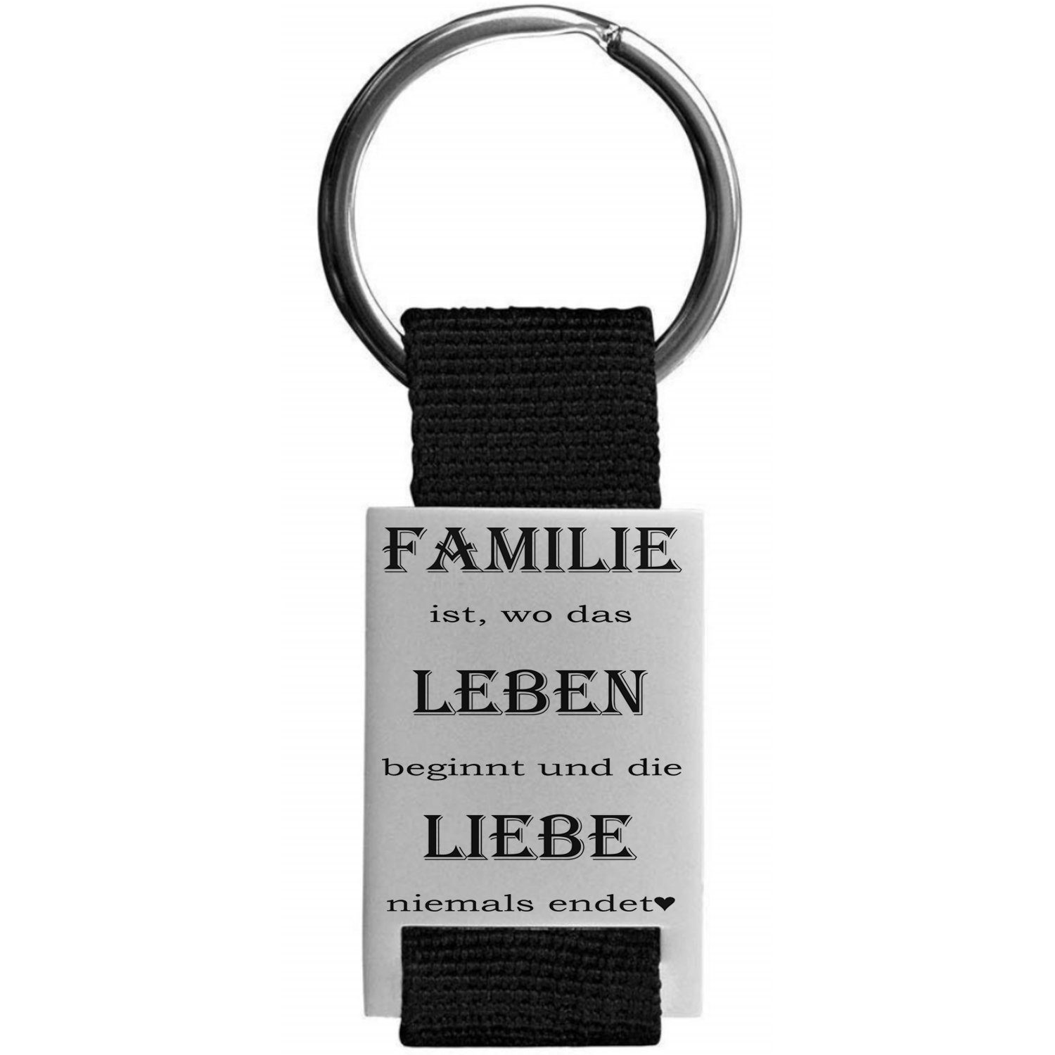 Lieblingsmensch Schlüsselanhänger Familie ist - liebevoll & romantisch - tolles Geschenk (Schlüsselanhänger mit Gravur, inklusive Schlüsselring), Robuste und filigrane Lasergravur