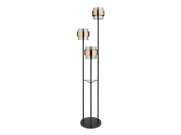 meineWunschleuchte LED Stehlampe, Leuchtmittel stufenweise über Fußschalter dimmbar, LED wechselbar, warmweiß, dimmbar ausgefallen-e modern-e Designer Rauchglas Gold-en, Höhe 167cm