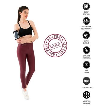 yeni inci Leggings Leder Leggings Damen Lederoptik lederhose leggings damen bordeaux weinrote rot leggings