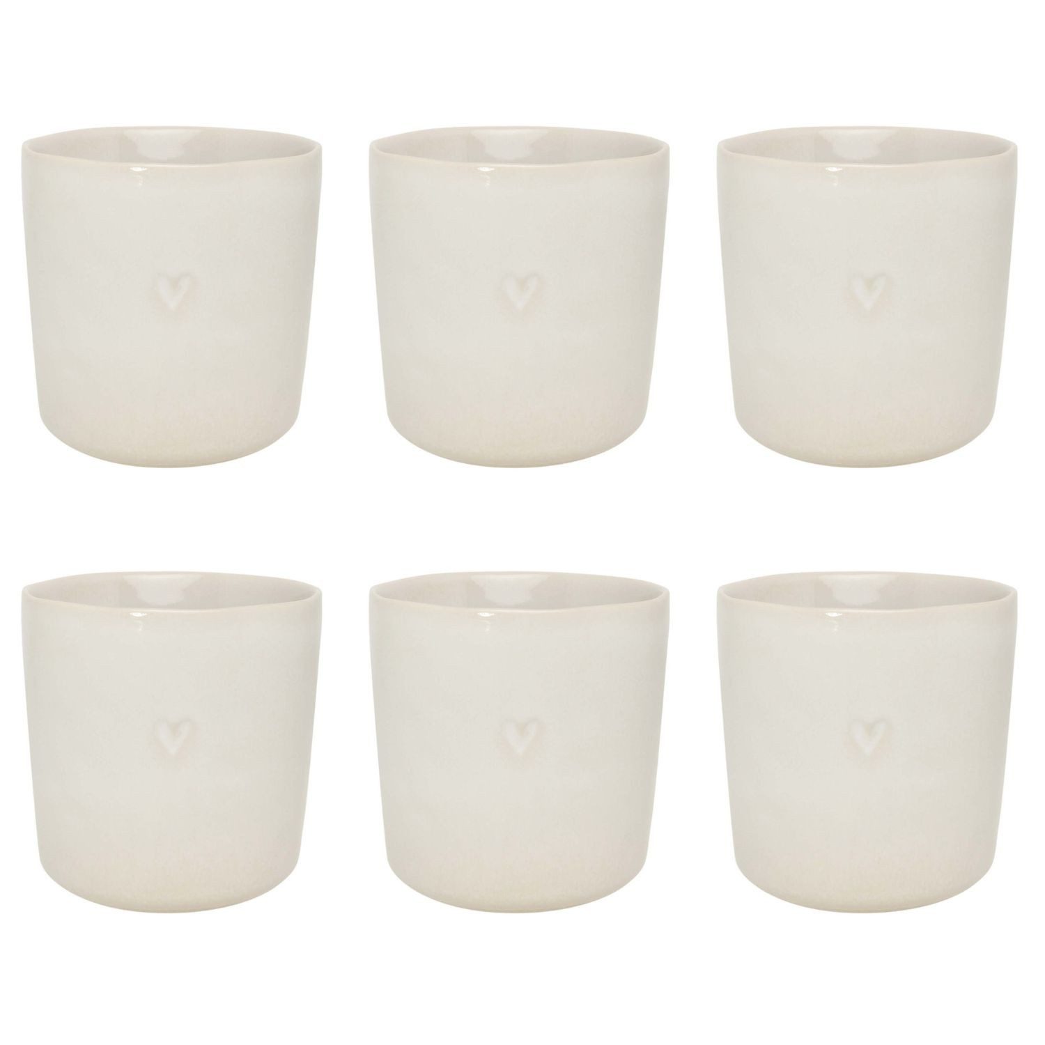Bastion Collections Tasse Clear Heart, Stoneware, Spülmaschinengeeignet, Creme, Clear Heart, H: 9cm