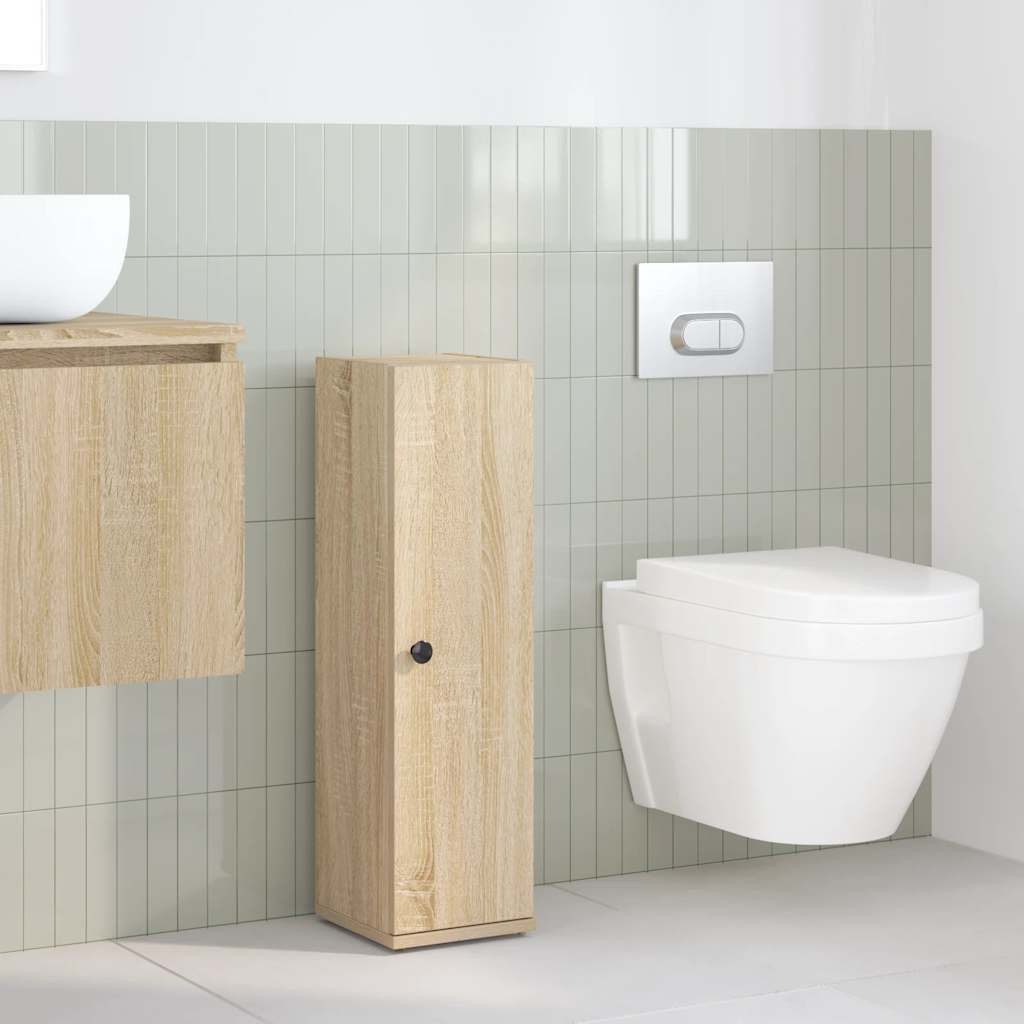 vidaXL Badezimmer-Set Badezimmerschrank mit Rollenhalter Sonoma-Eiche günstig online kaufen
