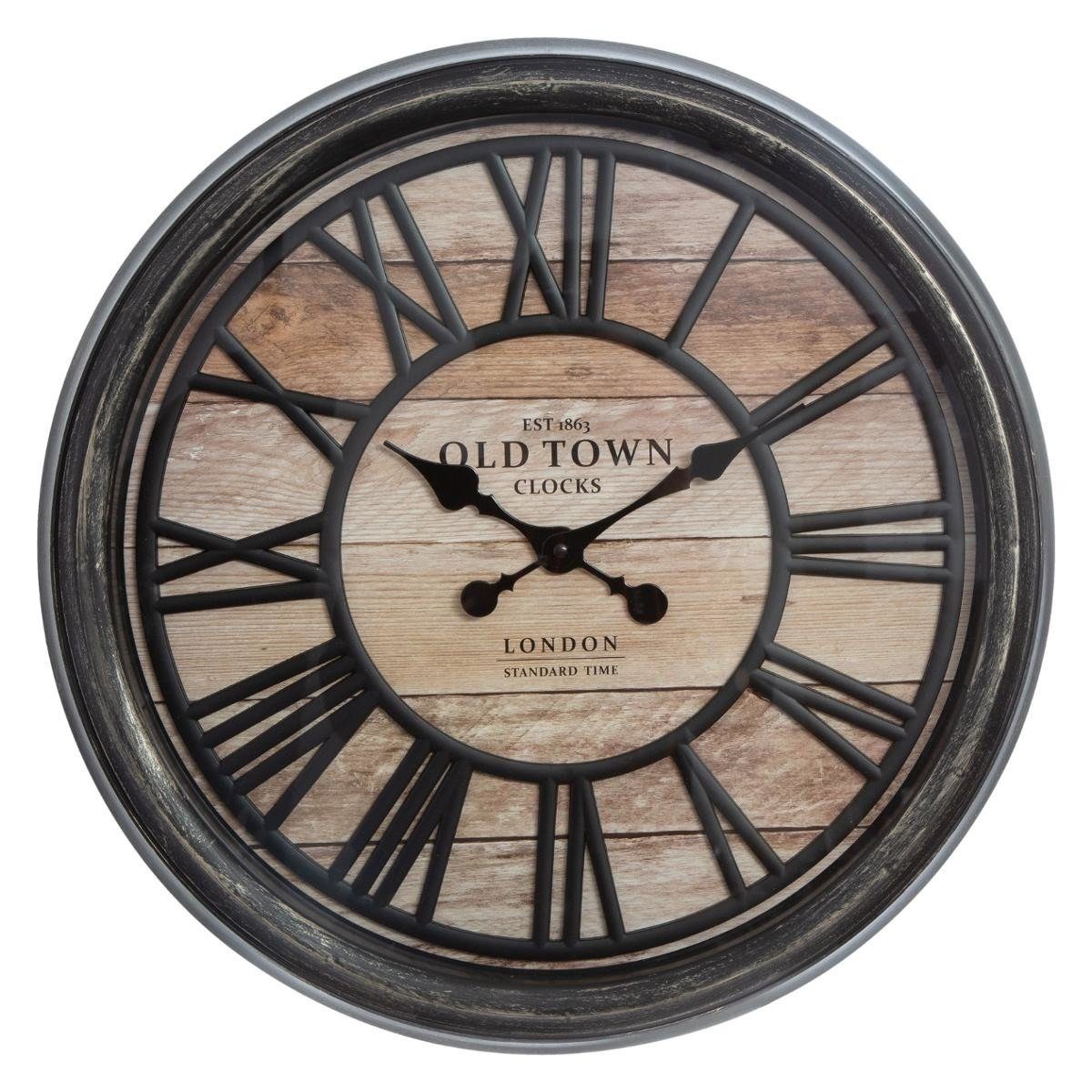 Atmosphera Créateur d'intérieur Wanduhr Wanduhr 3D mit römischen Zahlen, Ø 50 cm, schwarz