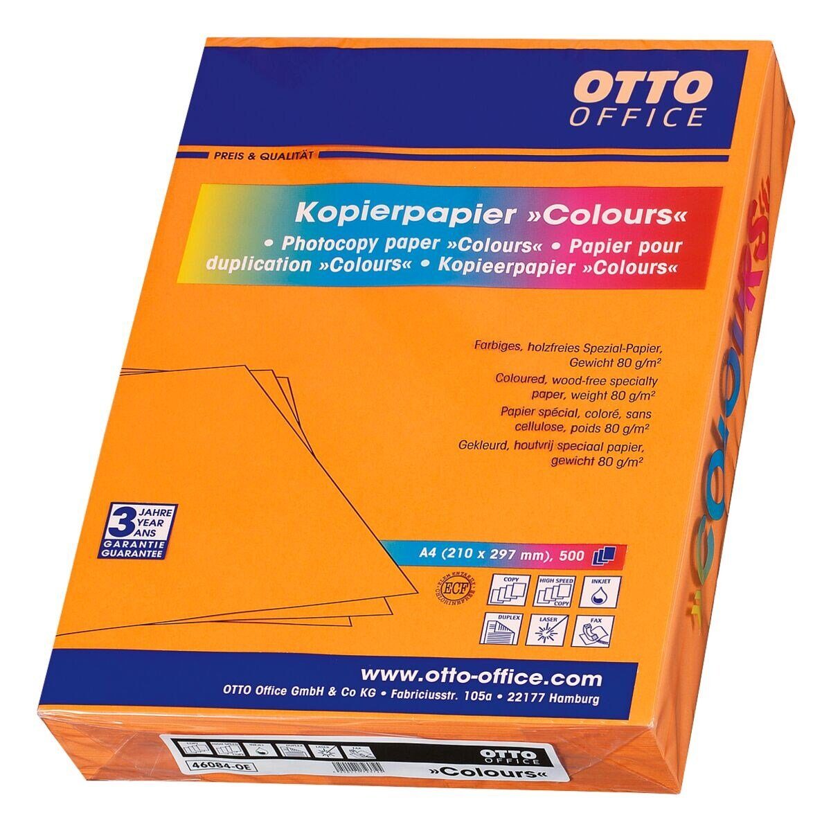 Otto Office  Office Drucker- und Kopierpapier COLOURS, Intensivfarben, Format DIN A4, 80 g/m² orange