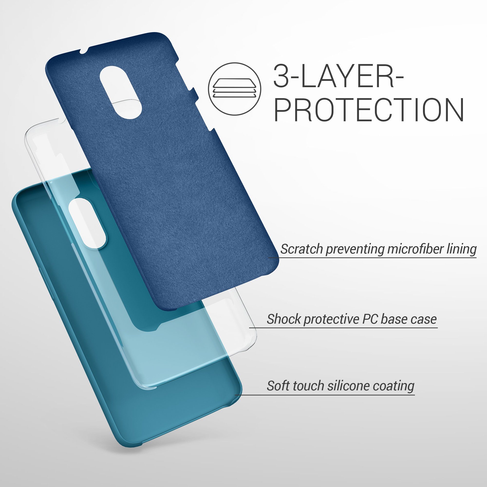 kwmobile Handyhülle Handyhülle für OnePlus 6T Hülle, Weiches Handy Silikon Case - Schutzhülle Cover