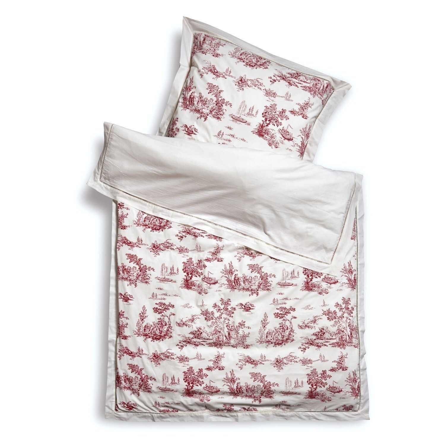 Mirabeau Bettwäsche Bettwäsche Toile rouge weiß/rot, 100% Baumwolle