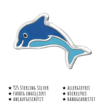 Monkimau Paar Ohrstecker Delfin Kinder-Ohrringe aus 925 Silber (Packung)