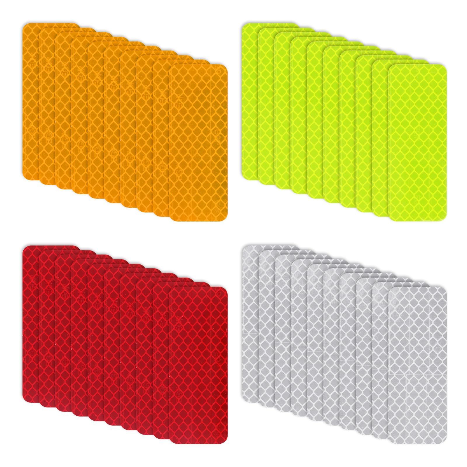 FOUORTUNATE-BEE Reflektorband 40er Reflektierende Aufkleber Wasserdichte Reflexsticker Set, (40 St), Für Fahrrad Helm Motorrad Rucksack Roller Reflex Klebeband Set