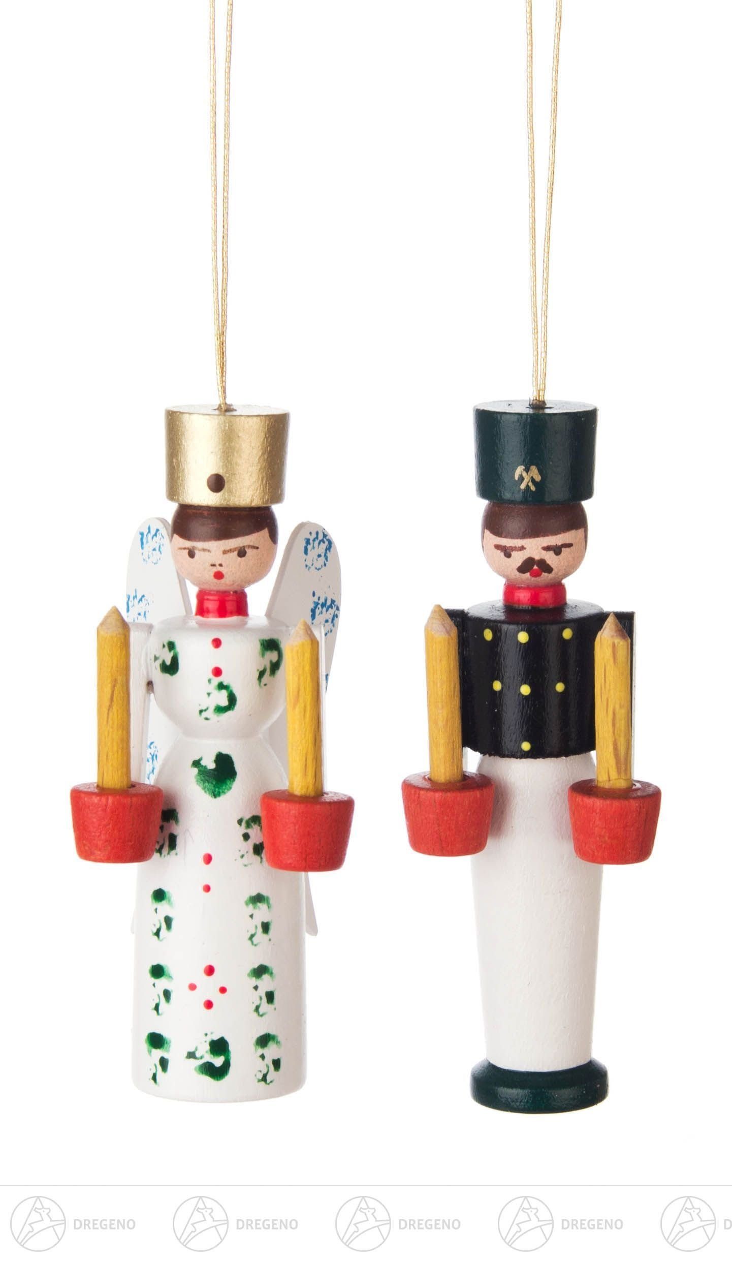 Dregeno Erzgebirge Christbaumschmuck Baumschmuck Behang Engel und Bergmann günstig online kaufen