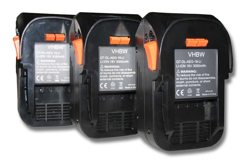 vhbw kompatibel mit AEG BUS 18, BUS 18 X, BST 18X, BSS 18C Akku Li-Ion 3000 mAh (18 V)