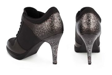 Missy Rockz BLACK MANDALA 2.0 black / silver High-Heel-Stiefelette Absatzhöhe: 8,5 cm