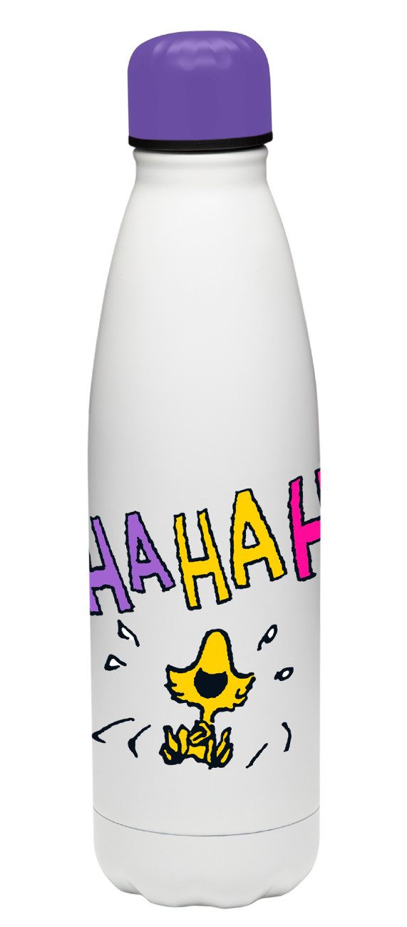Geda Labels GmbH Isolierflasche Peanuts Woodstock, Weiß, 500 ml, doppelwandig, vakuum isoliert