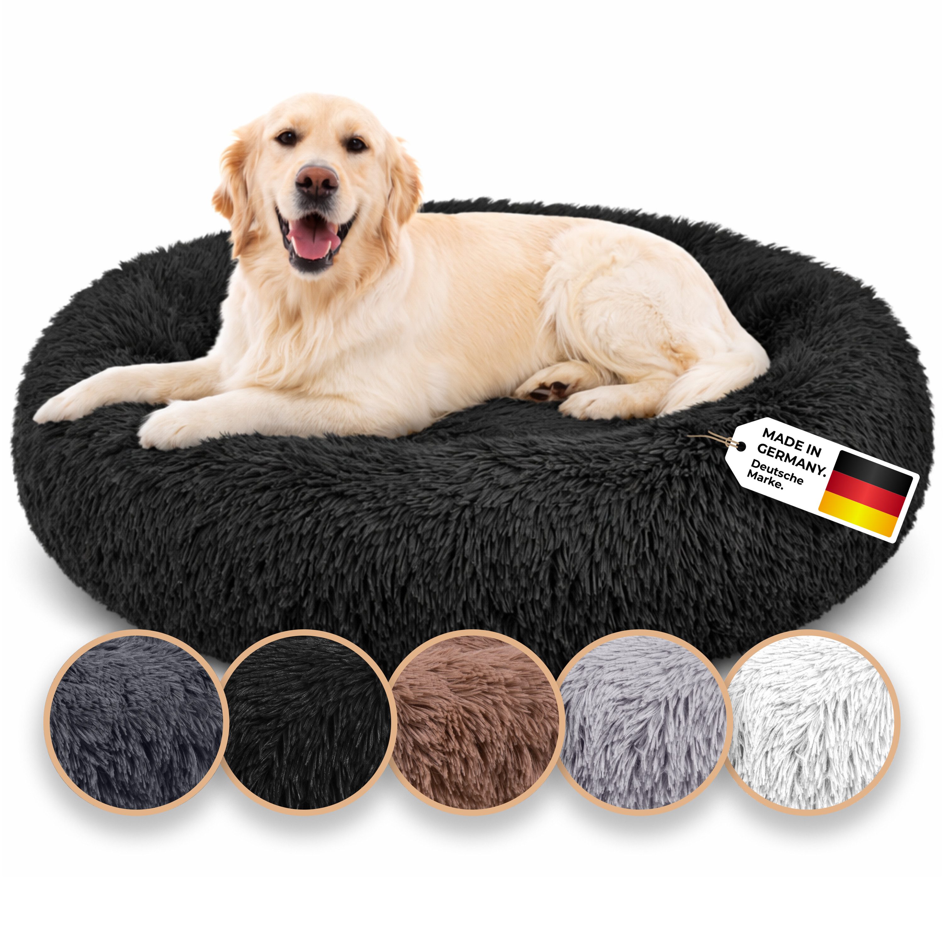 Belune Tierbett Kuschelweiches Hundebett mit Bezug - Original Belune - Made in Germany, vegane Materialien, waschbarer Bezug, verschiedene Größen und Farben, extra gemütlich