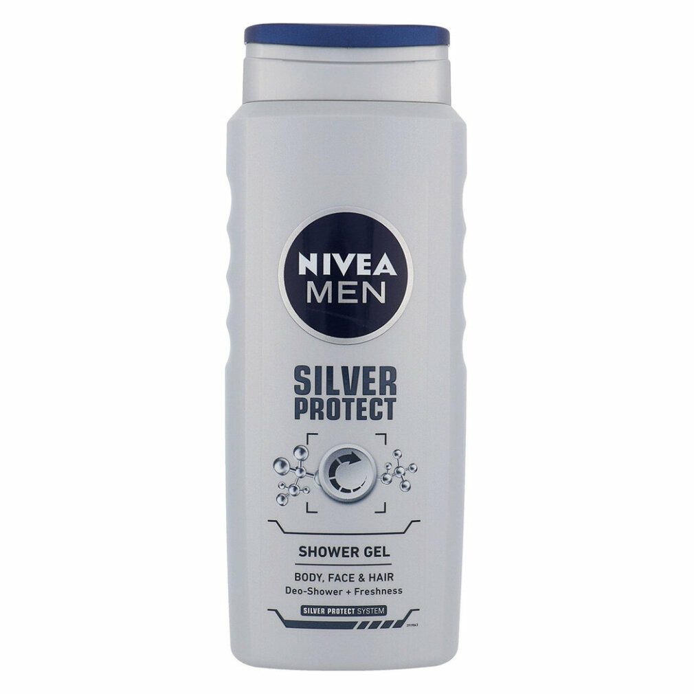 Nivea Duschgel Men Silver Protect Duschgel 500ml Für Männer, reinigend, pflegend, erfrischend