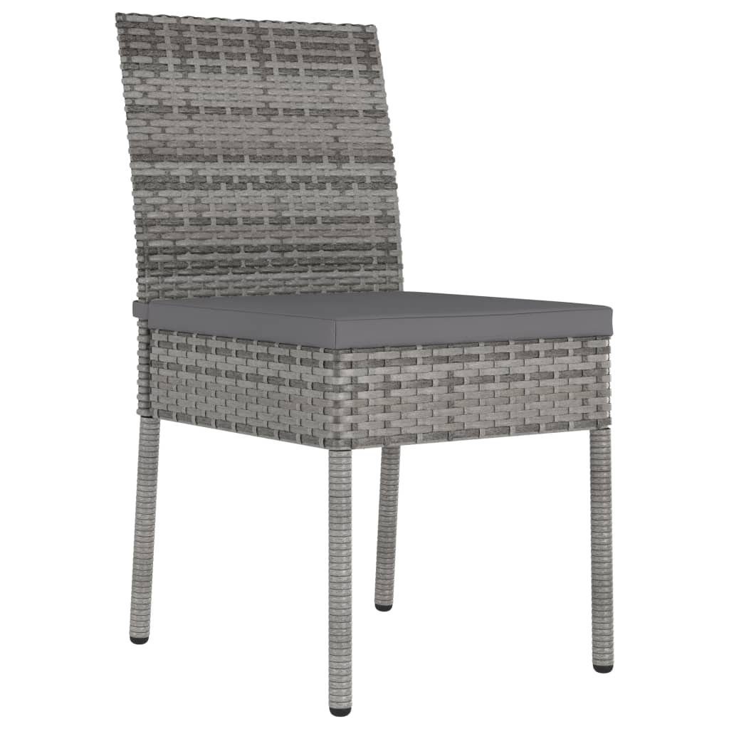 furnicato Garten-Essstühle Grau Poly Rattan Stk. Gartenstuhl 2