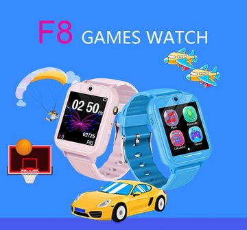 ZREE Smartwatch Kinder-Uhr Telefon mit Spiele Anruffunktion LBS Kamera Smartwatch (1,54 Zoll), LBS, Musik Schrittzähler Wecker-Kids smart Watch telefonieren Geschenk