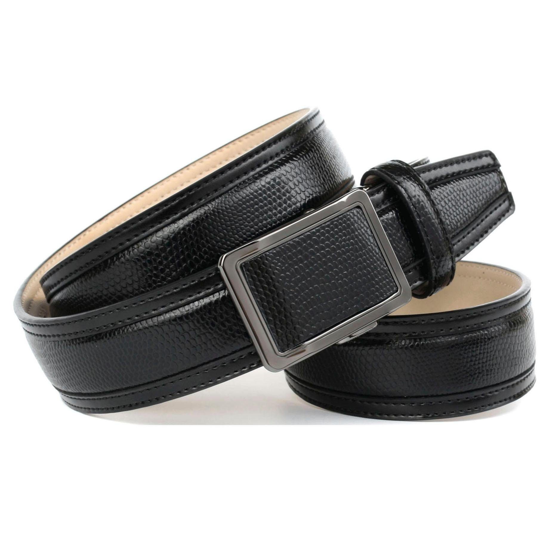 Anthoni Crown Ledergürtel Handgenähter Gürtel mit stilvoller Automatik-Schließe