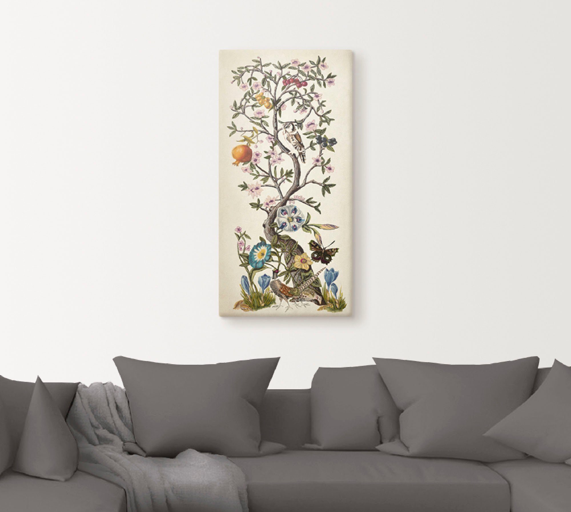 Artland Leinwandbild Chinoiserie Natur I, Pflanzen (1 St), auf Holzrahmen gespannt