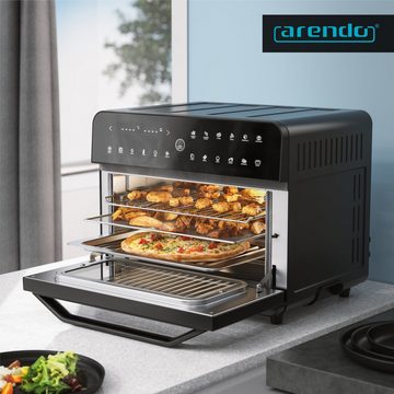 Arendo Minibackofen, Heißluftfritteuse 25L, Multifunktionsofen mit Zubehör, 1800W