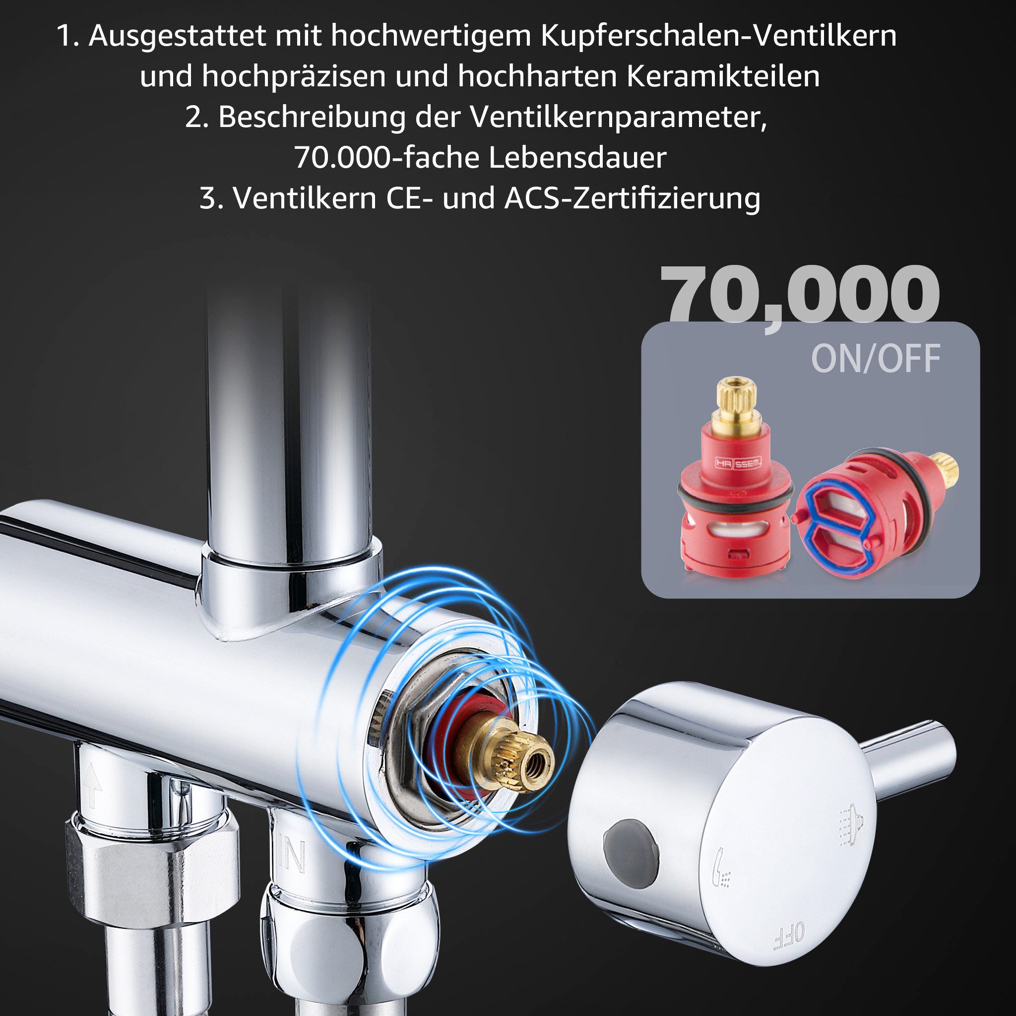 HOMELODY Duschsystem ohne Armatur Edelstahl Brausegarnitur günstig online kaufen