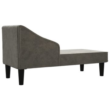 vidaXL Sofa Chaiselongue mit Nackenrolle Dunkelgrau Samt