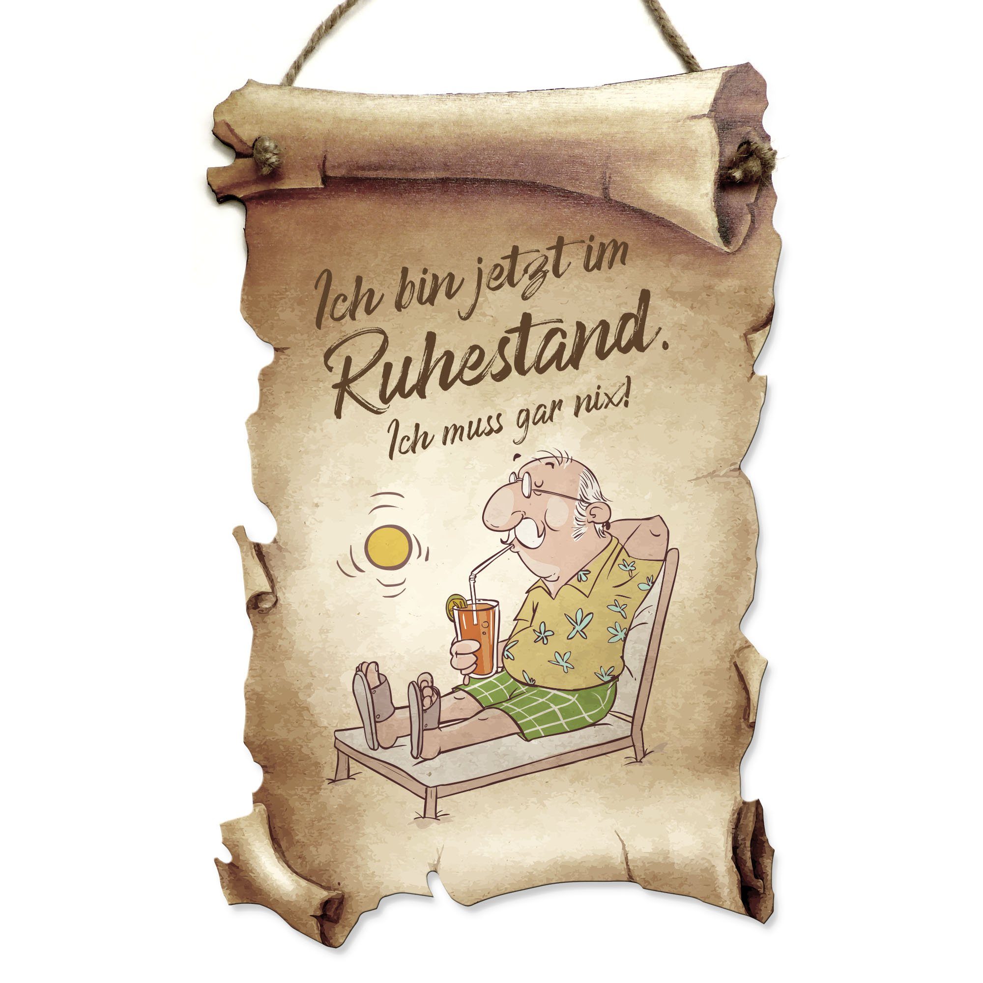 Kreative Feder Wanddekoobjekt Ruhestand, DekoSchild aus Holz in