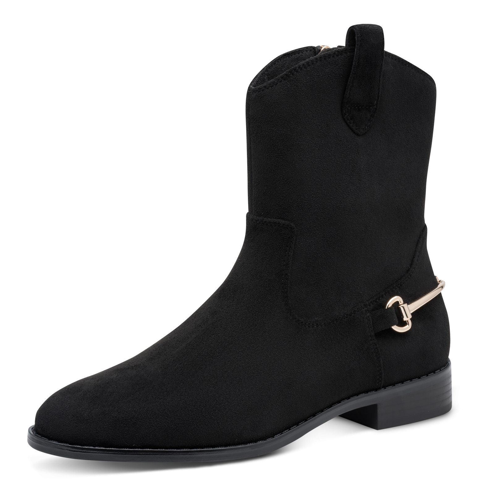 MARCO TOZZI Westernstiefelette Ankle Boots, Cowboy Stiefel mit modischem Fersenschmuck