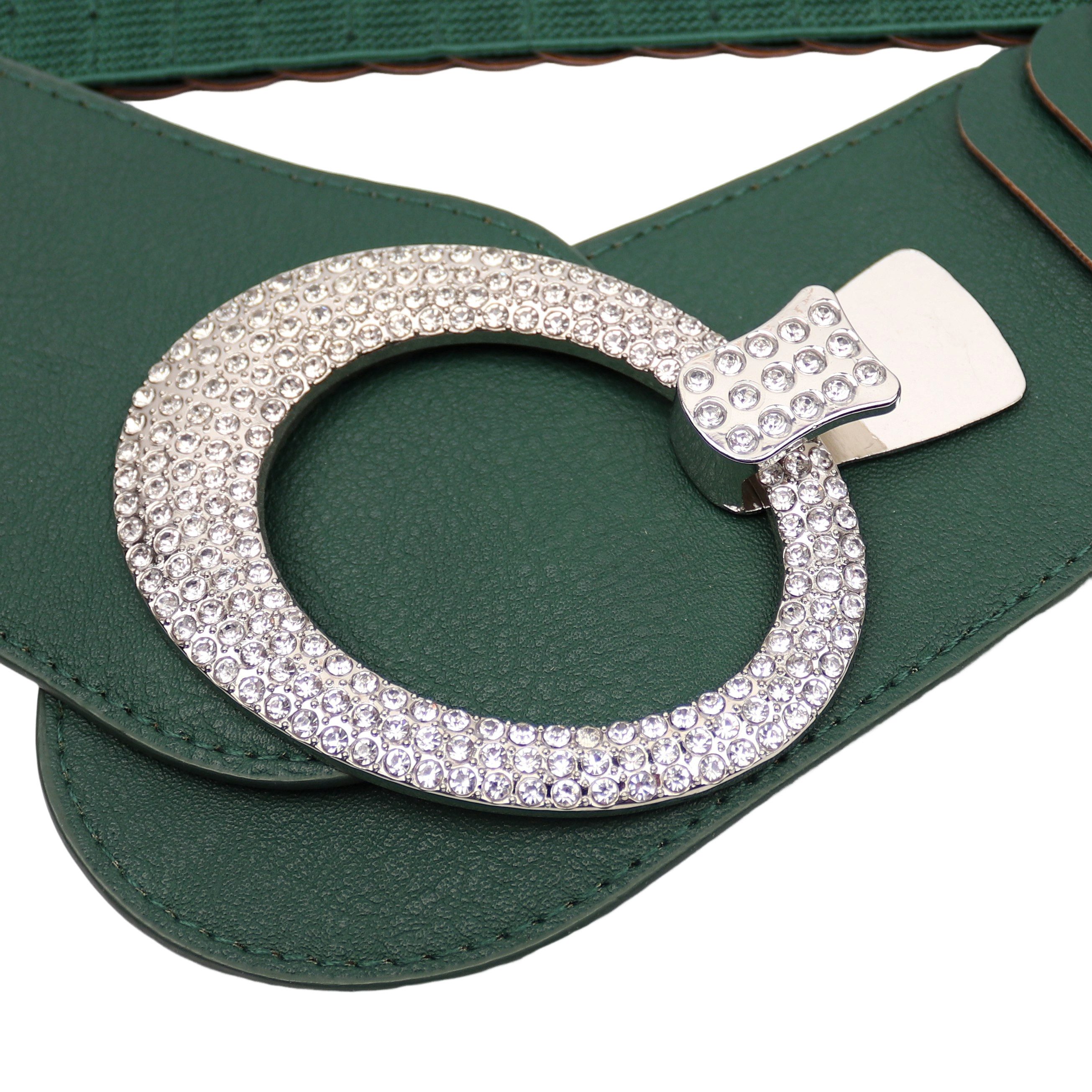 MIRROSI Taillengürtel breit 6cm für Taillenumfang 85 bis 110cm,mit Strass ONESIZE (Unifarben, Angenehmes Tragesgefühl) Breiter Stretch Gürtel