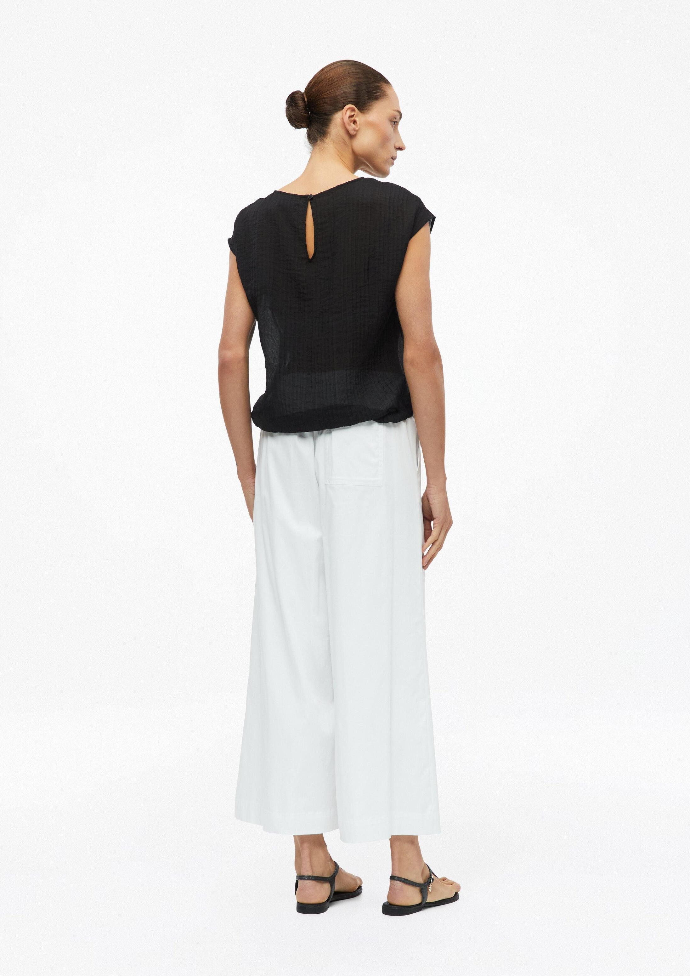 s.Oliver Blusentop Bluse Transparente Bluse mit überschnittenen Schultern und Bindeband