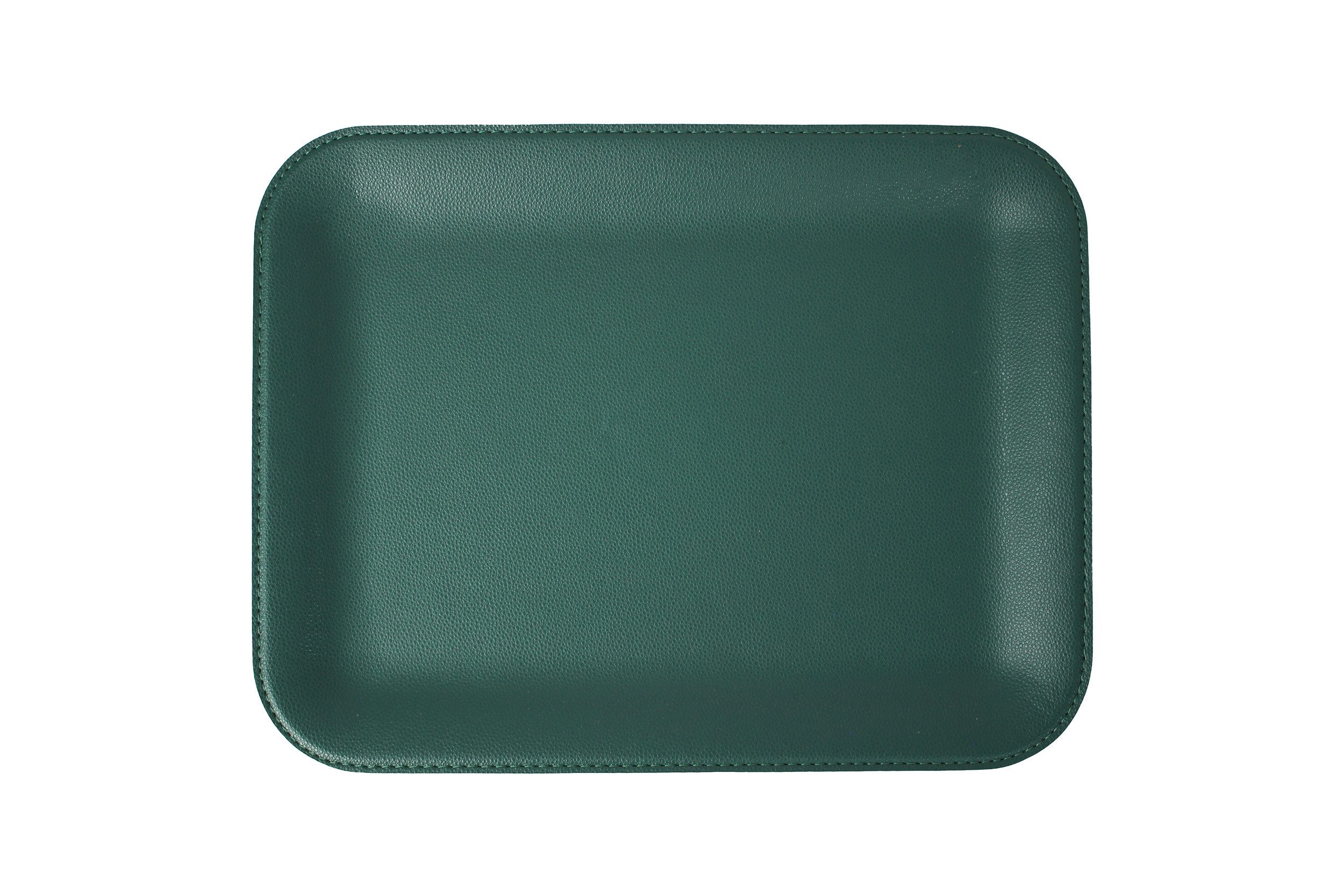 Signature Home Collection Tablett Rechteckiges Tablett Kunstleder taupe weiß Glattlederoptik 33x25 cm, (1 Tablett), pflegeleicht, abwischbares Kunstleder