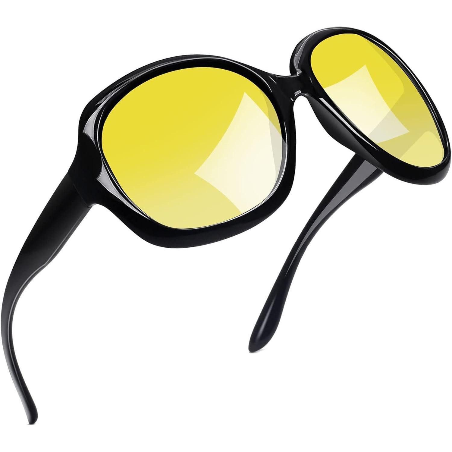 LuxusKollektion Sonnenbrille Sonnenbrille Übergroße Damen B11-nachtfahrt Gelbe Linse Wie die Bilder