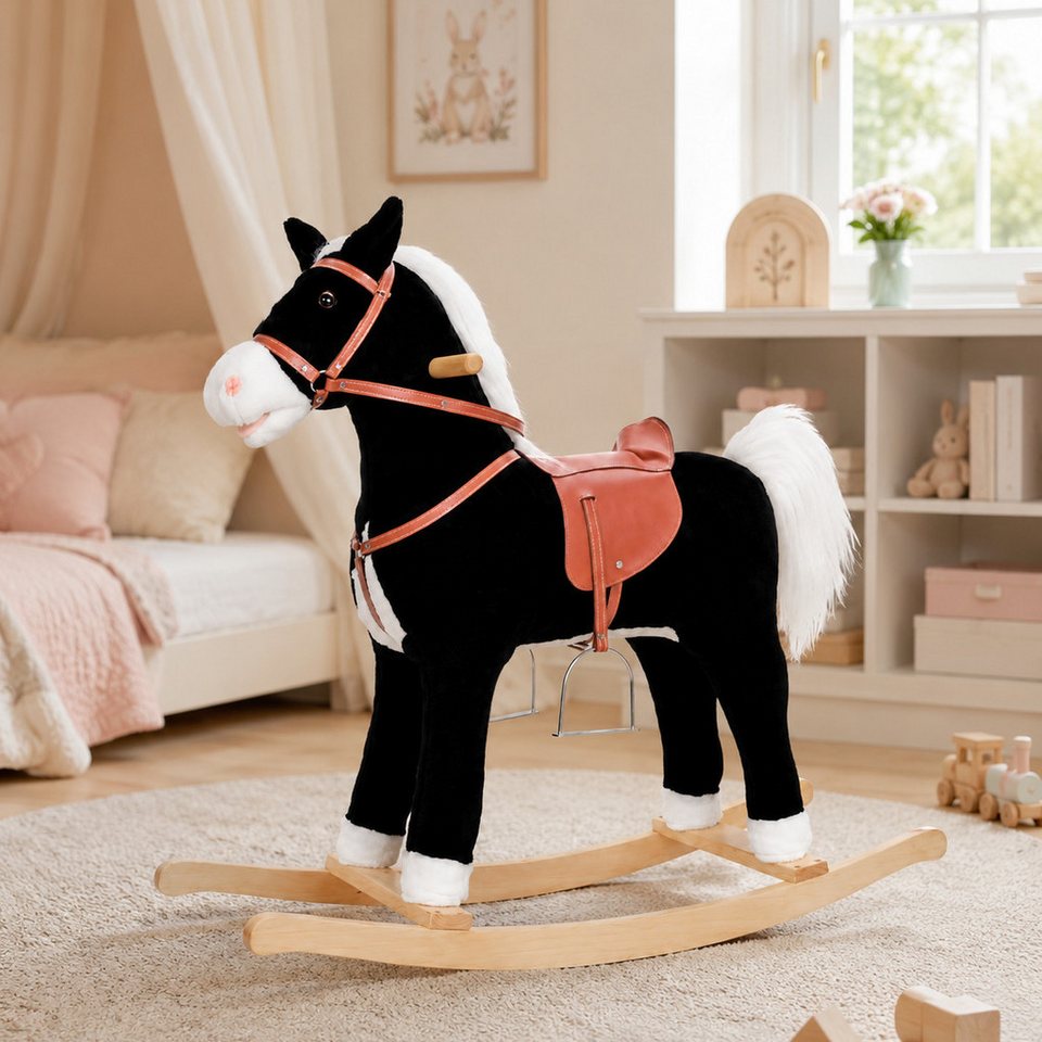 Sweety-Toys Schaukelpferd Sweety Toys 90273 Schaukelpferd Blacky Schaukeltier Reitpferd schwarz