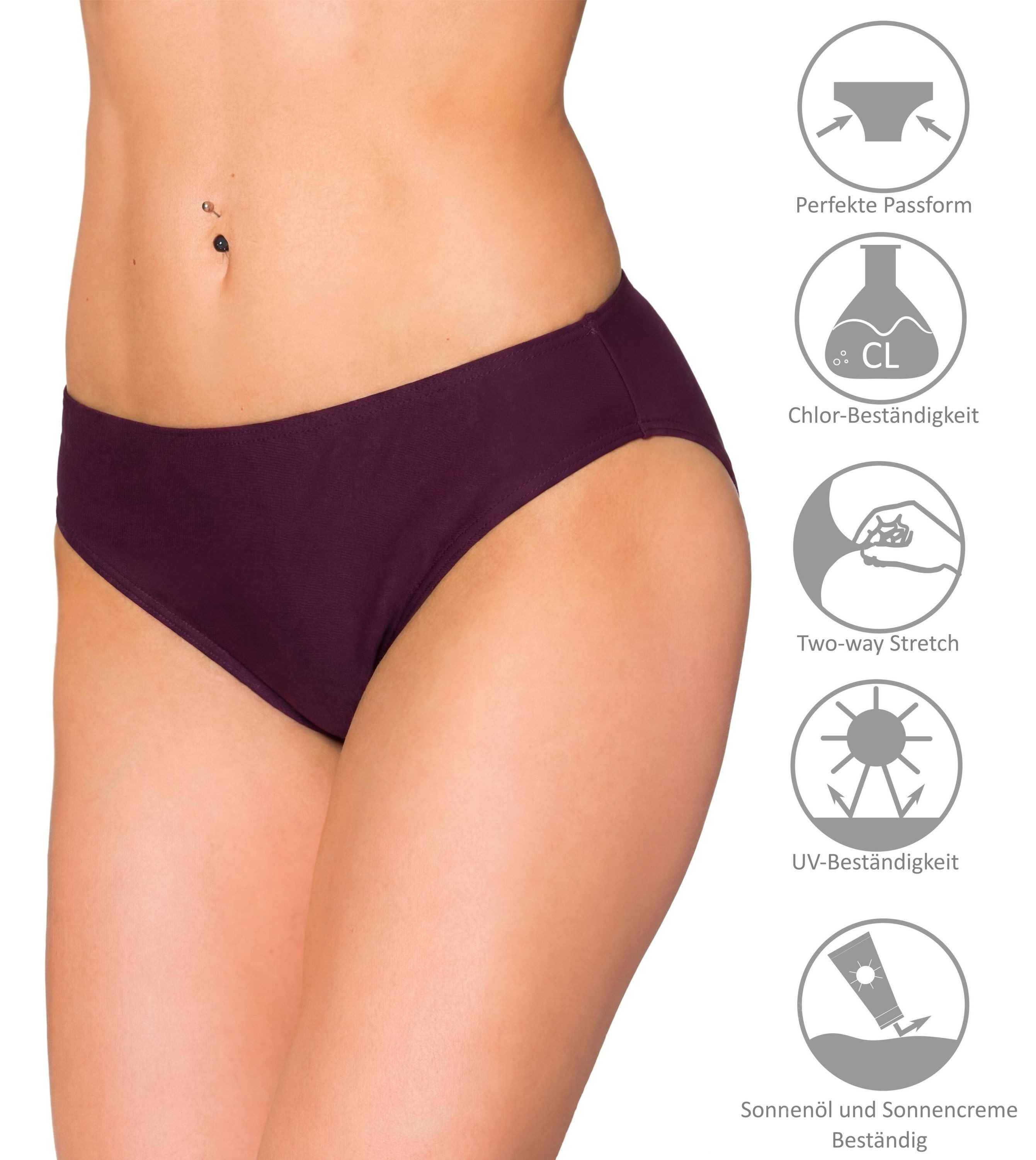 Aquarti Bikini-Hose Aquarti Damen Bikini Hose mit mittelhohem Bund