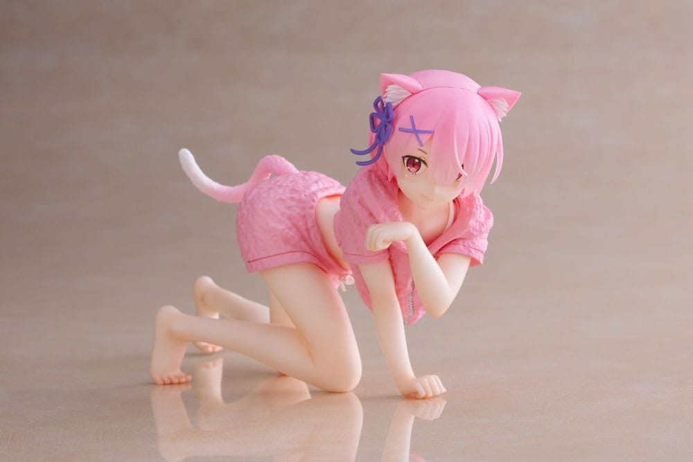 Taito Actionfigur Re:Zero PVC Statue Desktop Cute Figure Ram Cat Roomwear Ver. 13 cm