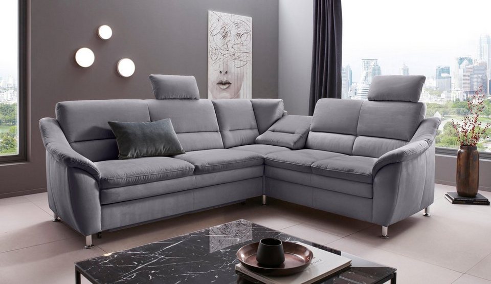 Places of Style Ecksofa Cardoso, Federkern, wahlweise mit Bett,  Schubkasten, teilweise Relaxfunktion