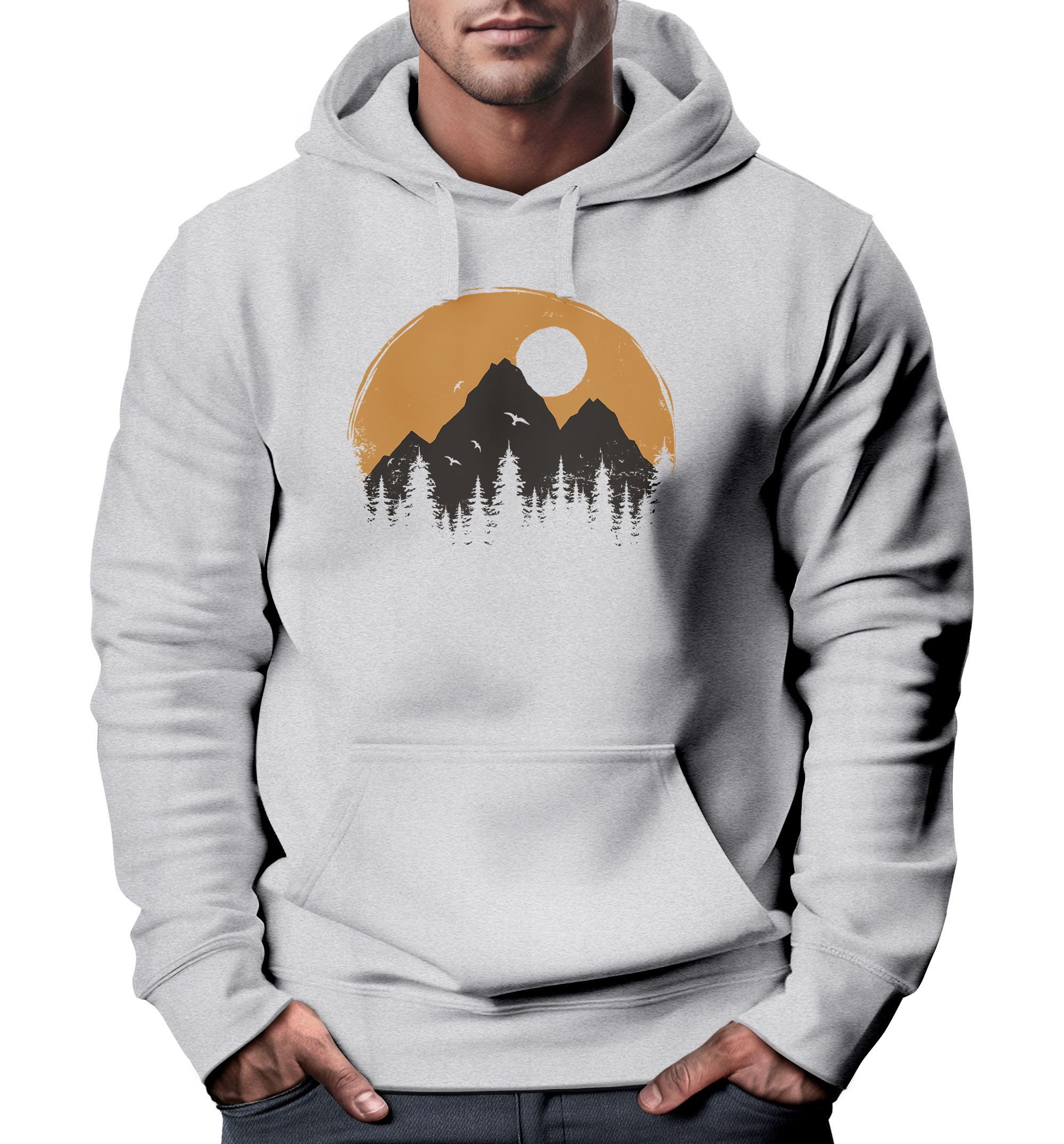 Neverless Hoodie Hoodie Herren Outdoor Print günstig online kaufen