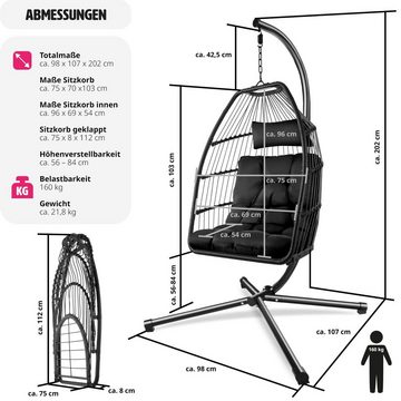 tectake Hängesessel Ariane, 360° drehbar