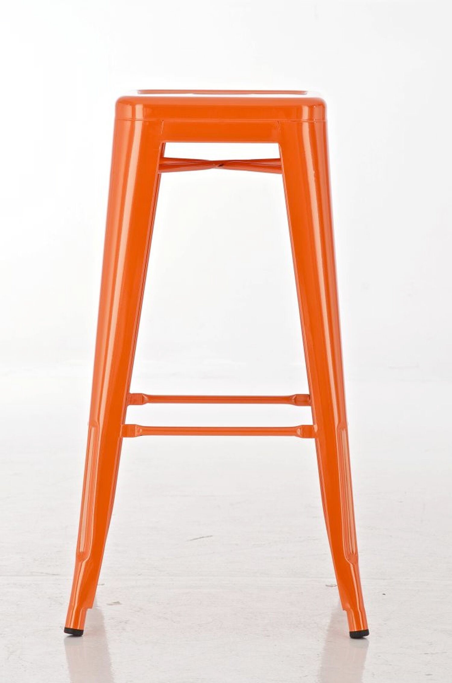Barhocker St., Küche), für Joshua - Sitzfläche: & (Set, - Gestell Orange Theke angenehmer Hocker TPFLiving 2 Metall mit Fußstütze Metall Orange