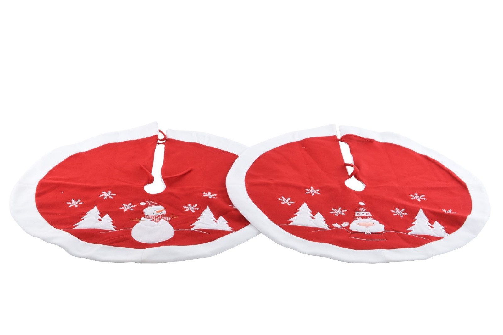 Kaemingk Weihnachtsbaumdecke Weihnachtsbaumdecke Polyester weiss/rot Ø89 cm 2 sortiert Stückpreis