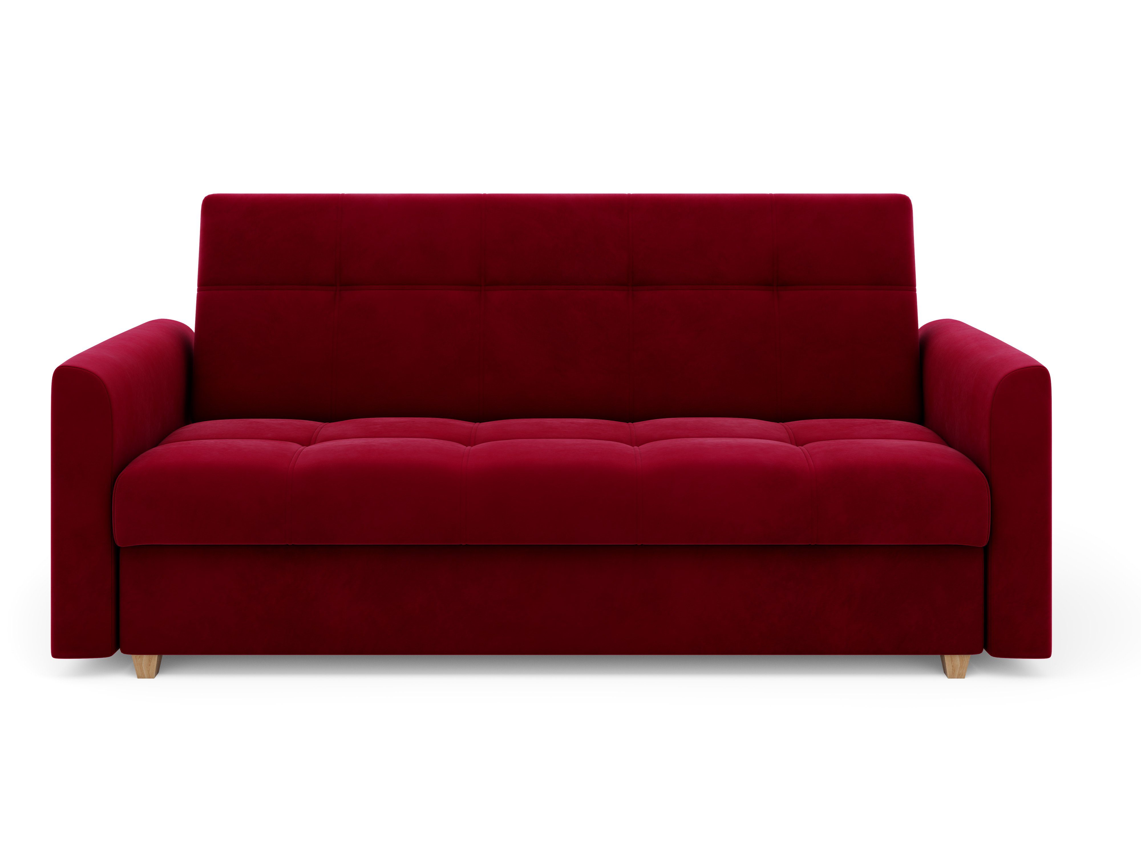 pressiode Sofa Schlafsofa, COUCH mit Schlaffunktion und Bettkasten 215cm LENTO Dunkelrot