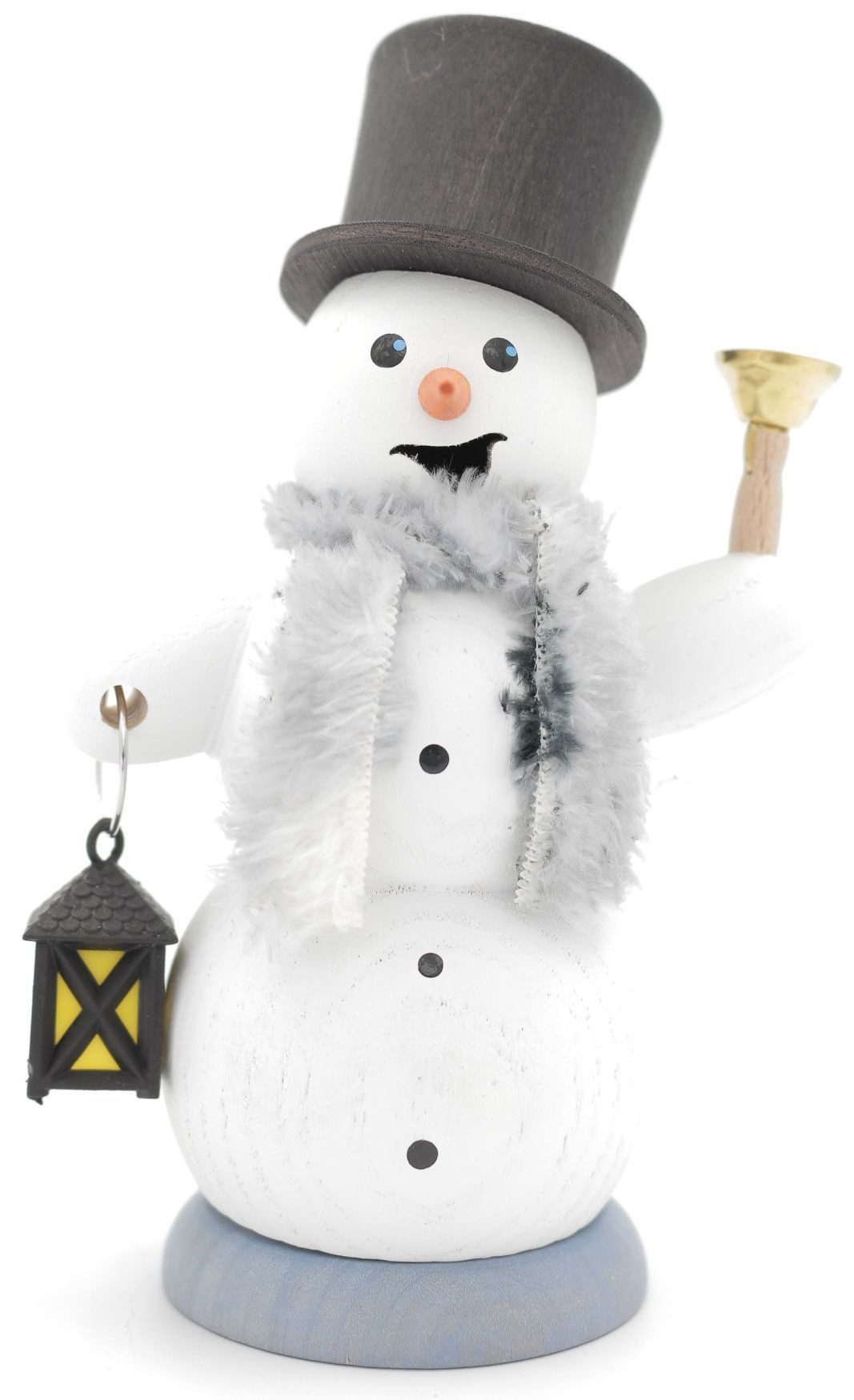 Drechslerei Kuhnert Räuchermännchen Räuchermännchen Schneemann mit Laterne 13 cm - Echt Erzgebirge