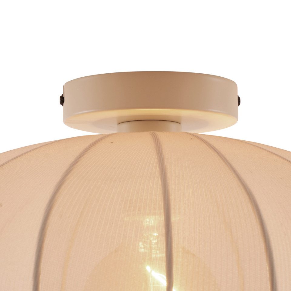 Qazqa Deckenleuchte Bida, ohne Leuchtmittel, E27, Beige, Design, Textil, 1-flammig