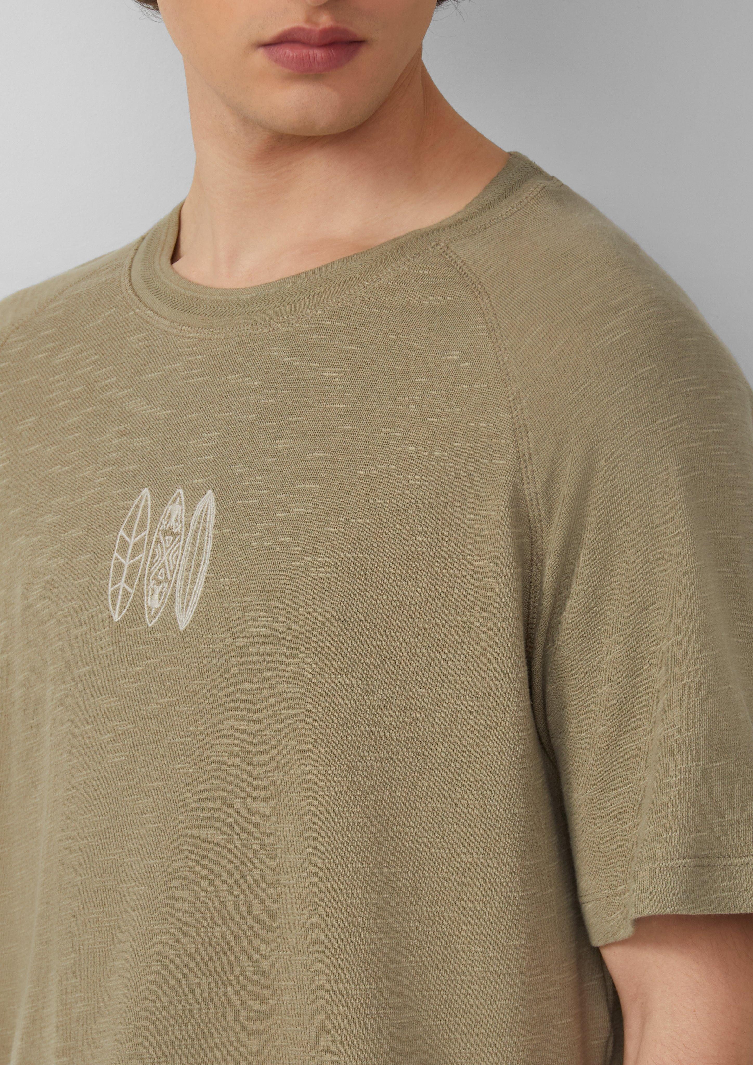 s.Oliver Kurzarmshirt Raglan-T-Shirt mit Flammgarnstruktur und günstig online kaufen