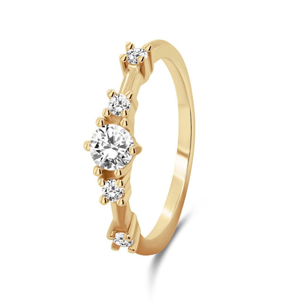 Brilio Silver Fingerring Charming gold-plated ring with zircons RI040Y - Circuit: 60 mm