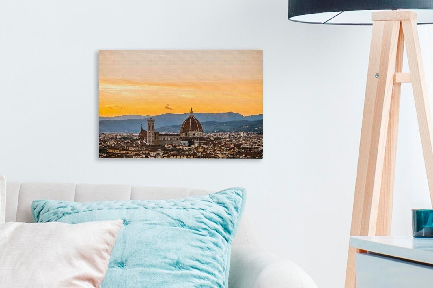 OneMillionCanvasses® Leinwandbild Florenz - Sonne St), 30x20 Wandbild - Kathedrale, (1 cm Leinwandbilder, Aufhängefertig, Wanddeko