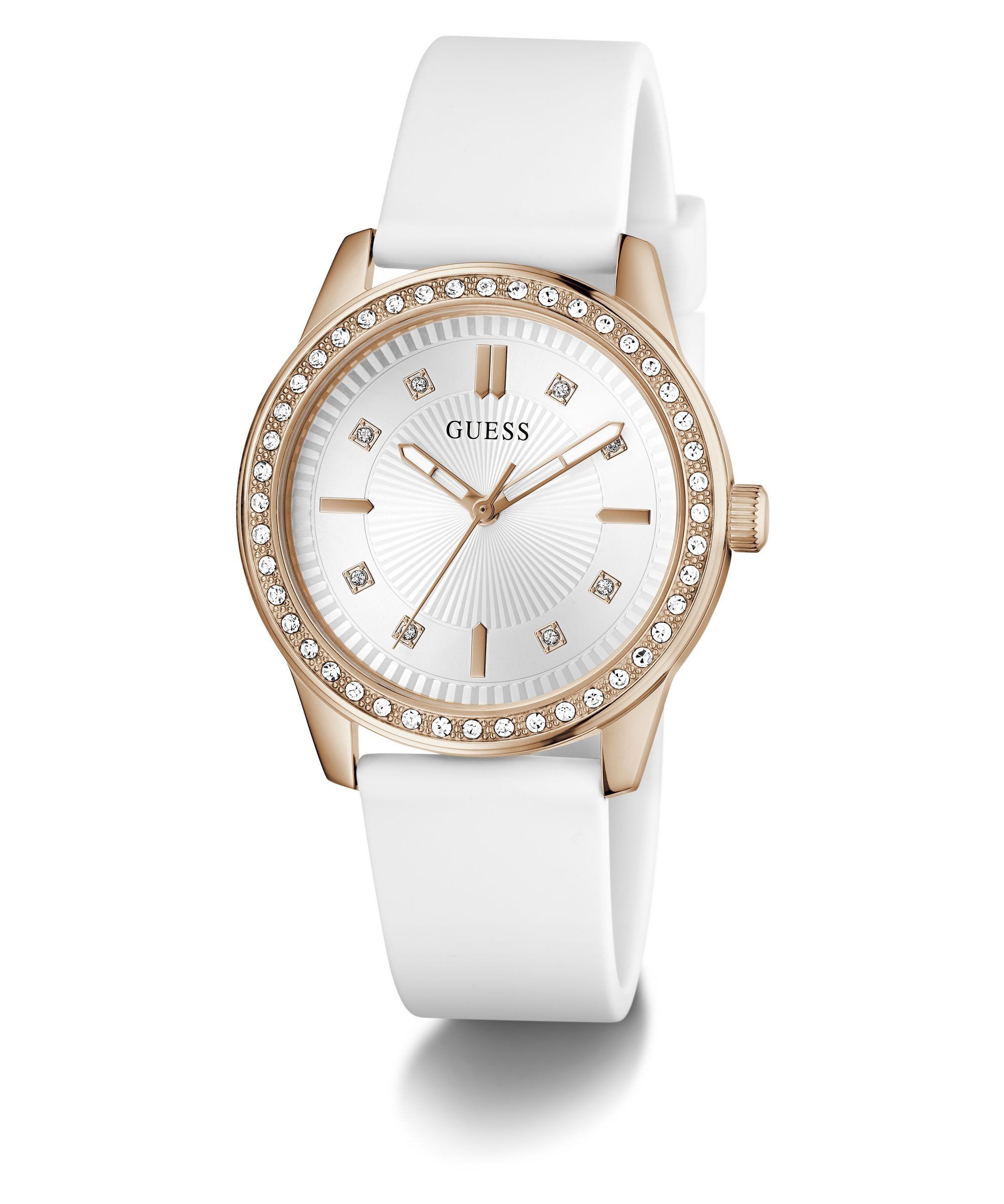 Guess Quarzuhr MARGOO GW1030L4, Armbanduhr, Damenuhr, Silikonarmband, analog